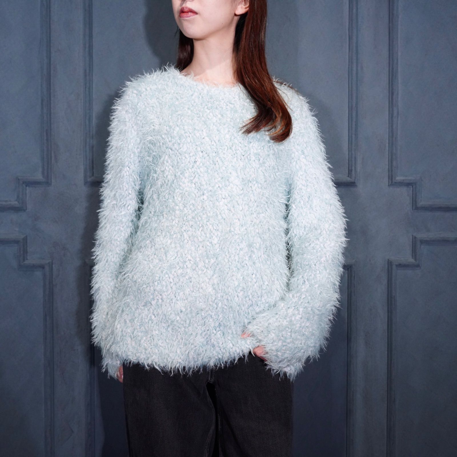 EU VINTAGE PASTEL COLOR DESIGN SHAGGY KNIT|ヨーロッパ古着パステルカラーデザインシャギーニット