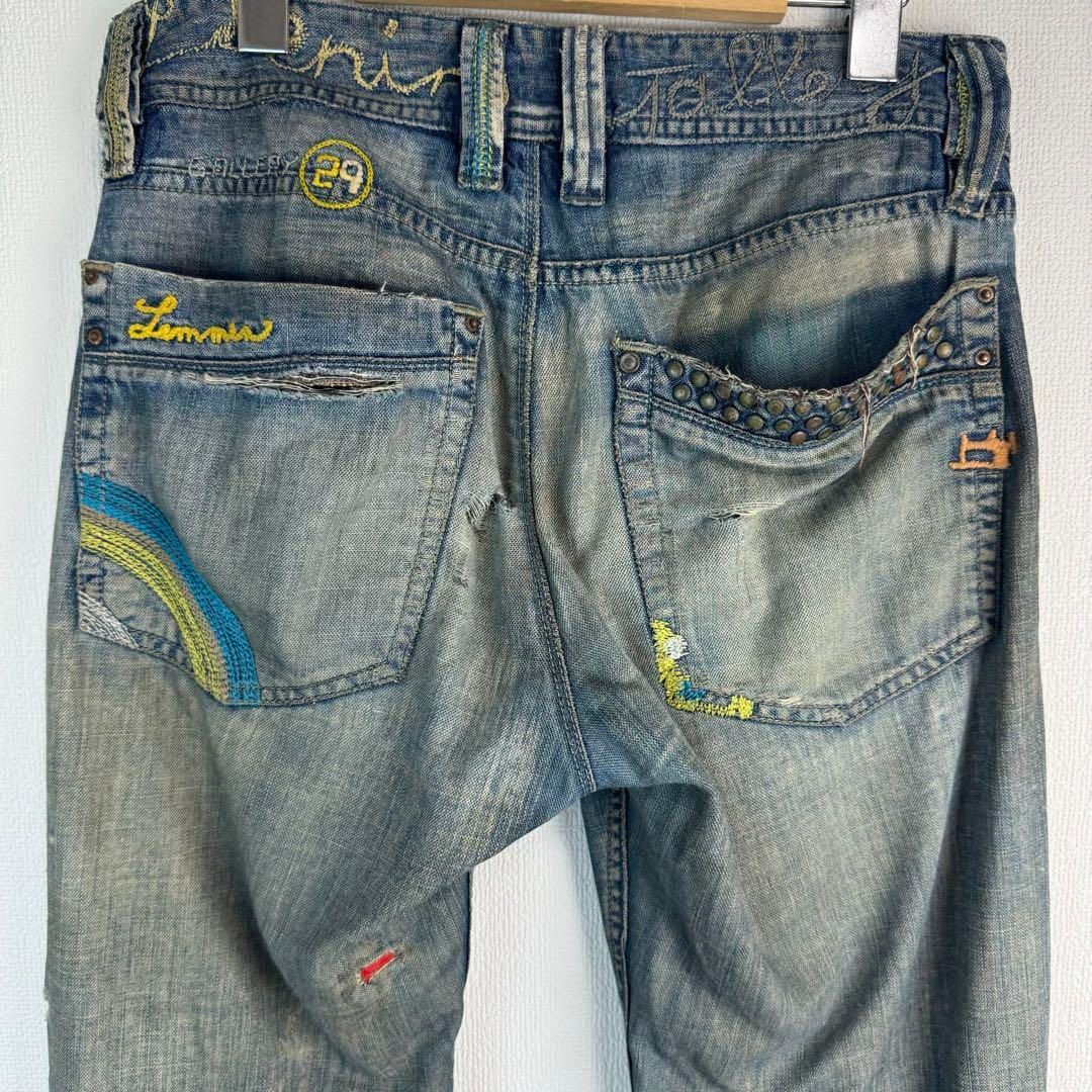  00 s DIESEL ディーゼル ダメージデニム チェック柄 ブルー レディース 古着 Y 2 K グランジ アメカジ ストリート その他 デニム ジーンズ