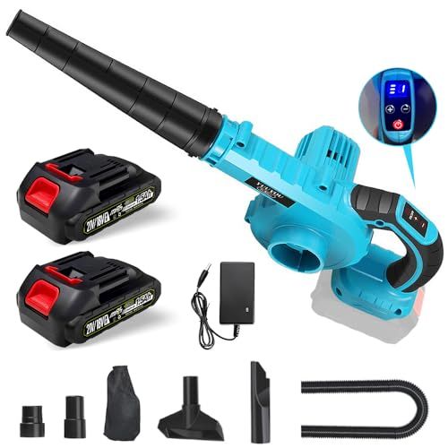 2025新登場1台2役 UPF ブロワー 洗車 強力 充電式ブロワー 6速調整 1.5 Ah バッテリ一 搭載 マキタ18 V互換バッテリー対応 エアダスター ノズル4点 吹き飛ばしと集塵 手持ち式 コードレスブロワー 掃除機 集 21 fc 5 fe 4