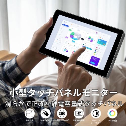 ミニ モニター 8 インチ タッチパネルモバイルHD小型モニター 800 x 480 Pミニ ディスプレイ PC ラップトップ PS 3 4 5 Rasp Pi用 6 d c 7 a 15