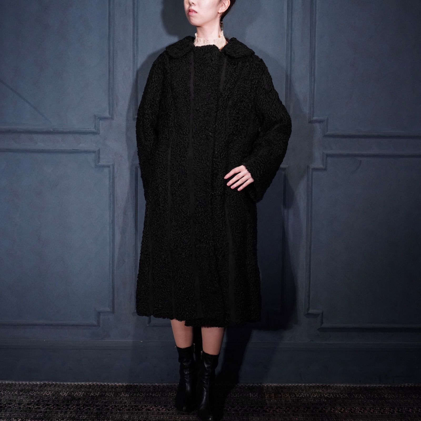 50’s USA VINTAGE g.champagne FUR LEATHER COAT|50年代アメリカ古着ファーレザーアストラカンコート