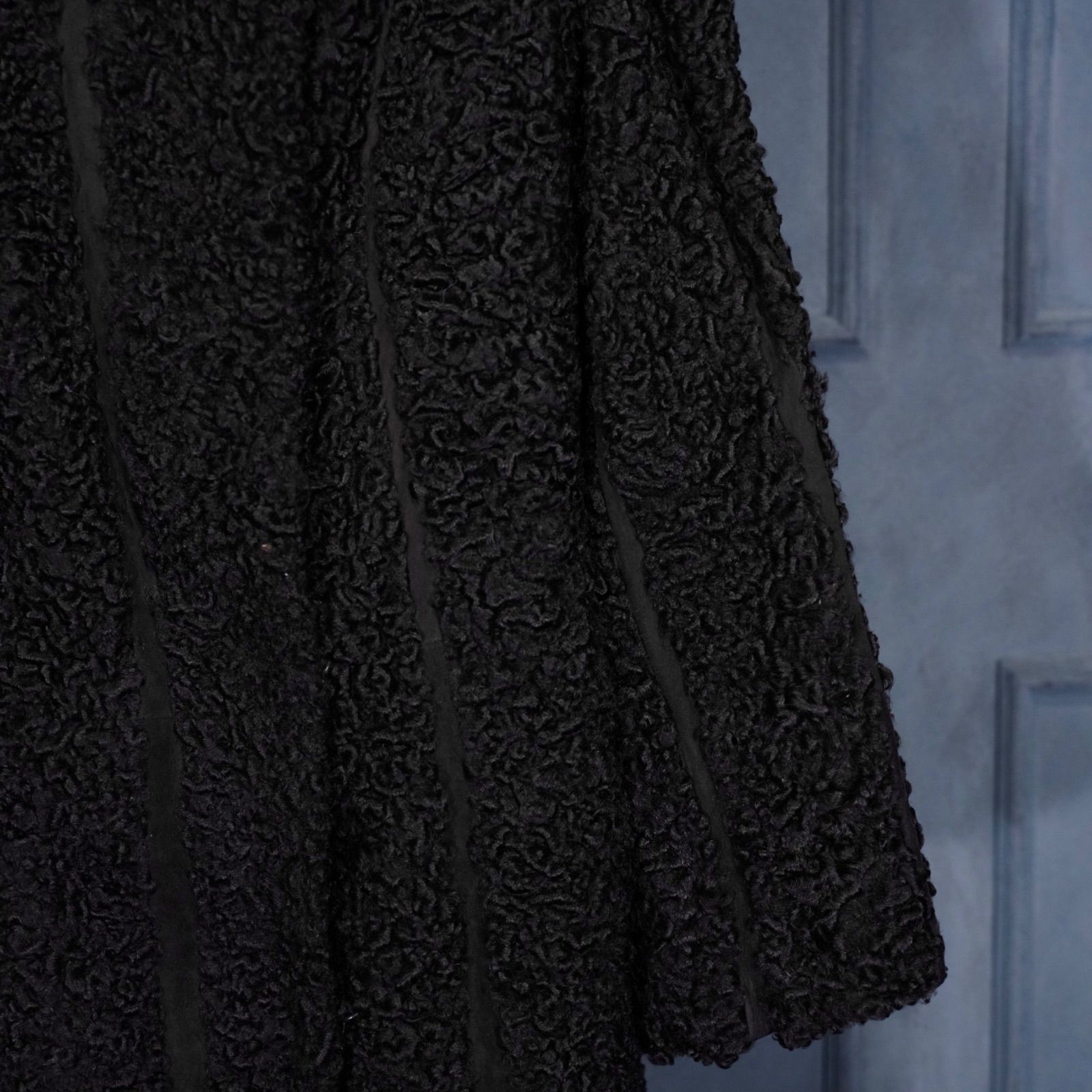 50’s USA VINTAGE g.champagne FUR LEATHER COAT|50年代アメリカ古着ファーレザーアストラカンコート ダメージ加工 春夏対応