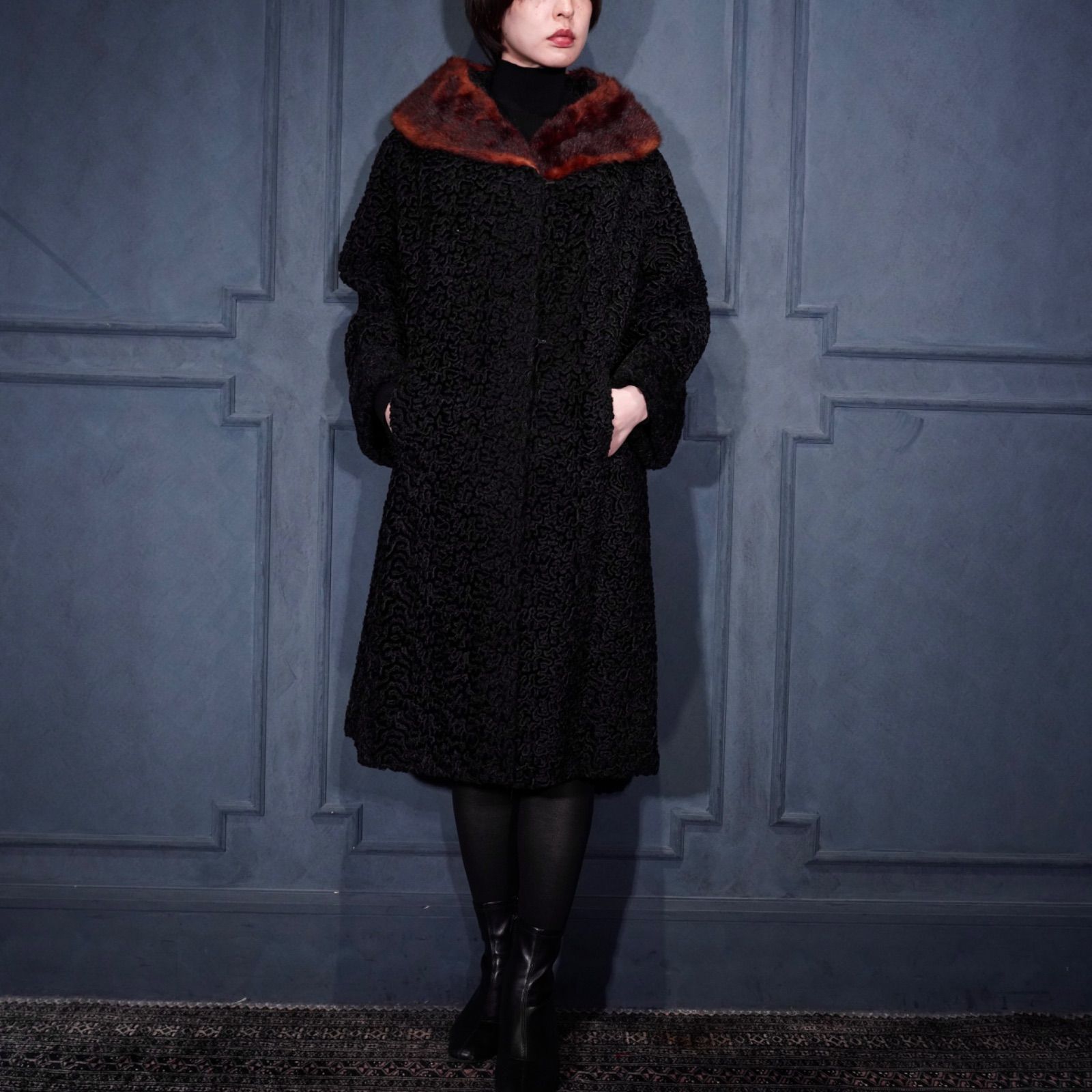 50’s〜EU VINTAGE Astra Furs PARIS FUR DESIGN COAT|50年代〜ヨーロッパ古着ファーデザインアストラカンコート