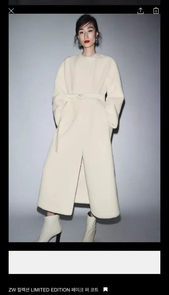 ザラ ZW コレクション Limited Edition フェイク ファー コート