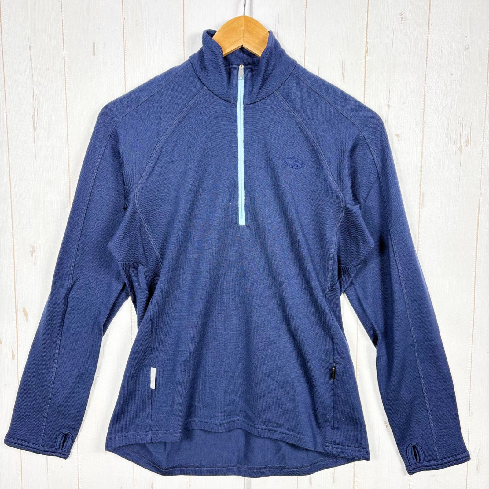 Women s M ネイビー系 Icebreaker アイスブレーカー スポーツ 320 ハーフジップシャツ メリノウール ウェア トップス インナー シャツ ロングスリーブシャツ ウール z ロングスリーブ