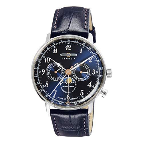 ツェッペリン 腕時計 moonphase 1875947 メンズ ZEP 70363 ネイビーJ