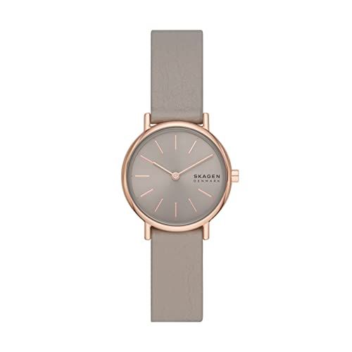 Skagen レディース腕時計 グレーレザー|ローズゴールド 30 MM Signatur LilleJ