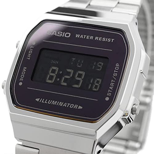 カシオ CASIO デジタル 腕時計 ヴィンテージシリーズ A 168 WEM-1 メンズ レディース キッズ シルバー×ブラック 海外モデル 並行輸入品 J