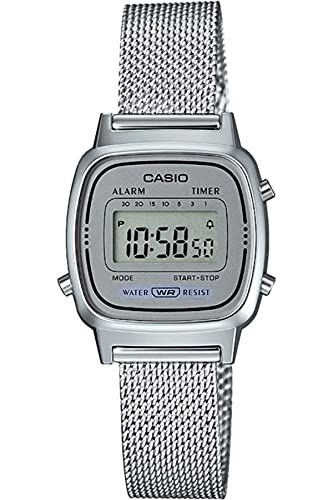 CASIO カシオ カシオスタンダード レディース クオーツ デジタル メタル メッシュ シルバー グレー -7 並行輸入品 J
