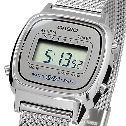 CASIO カシオ カシオスタンダード レディース クオーツ デジタル メタル メッシュ シルバー グレー -7 並行輸入品 J