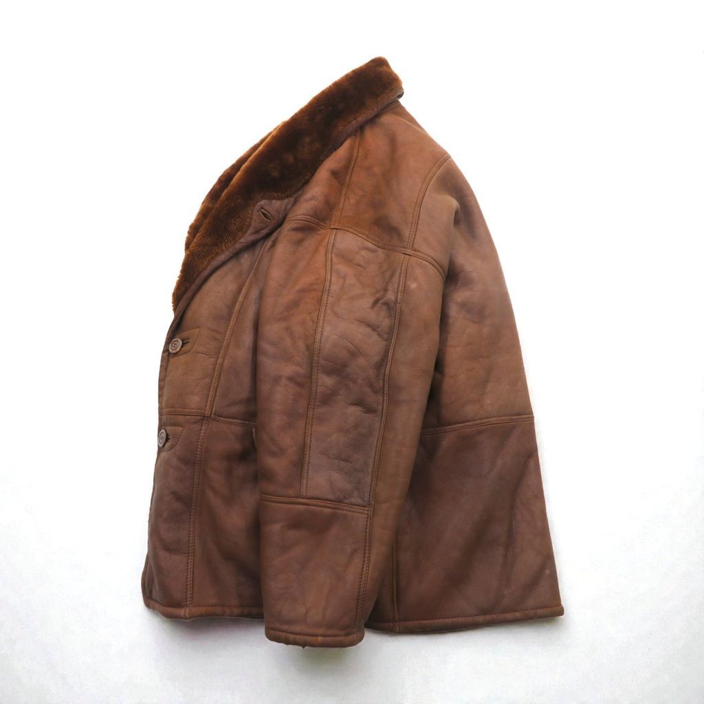 Confat 80s ITALY Vintage Shearling Sheepskin Coat ショールカラー