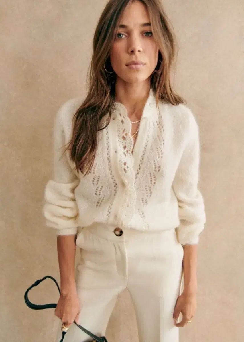 セザンニットカーディガン ANGIE モヘアカーディガン アイボリー