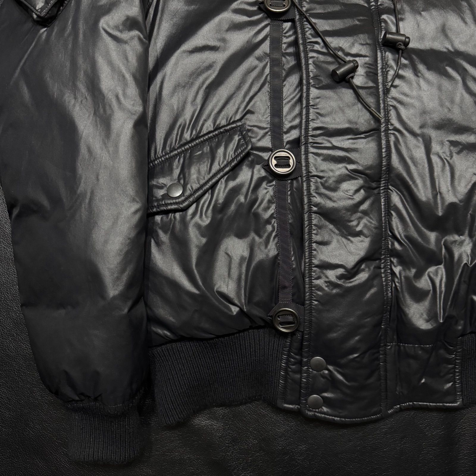 美品 コムサイズム ダウンジャケット N-2B ファー Y2K 光沢 短丈 L 希少【comme ca ism コムサイズム】y2k 00's archive/短丈 光沢/ファー