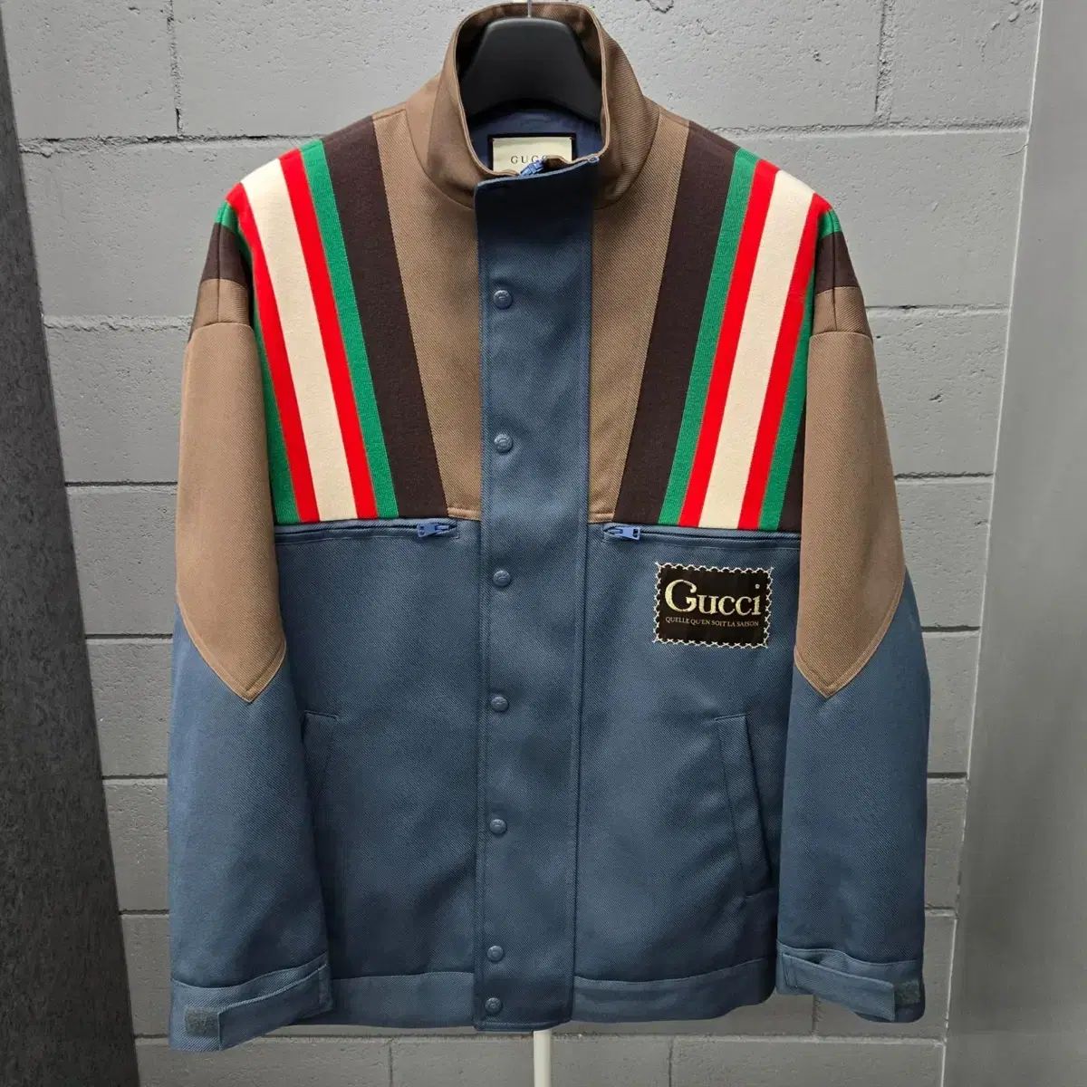 20年| グッチ ミケーレ ストライプ ロゴワッペン ジャケット