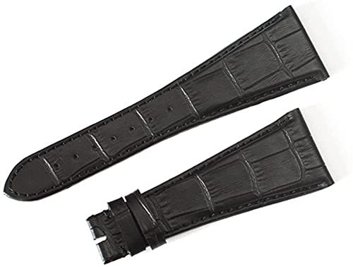 輸入王オリジナル 時計パーツ ブルガリと互換性あり アショーマ AA 44用 社外品 ベルト 型押しクロコ 黒 ブラック 26|16 mmJ