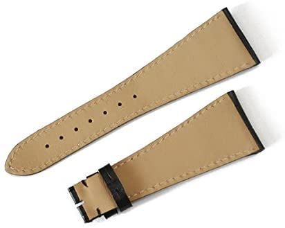 輸入王オリジナル 時計パーツ ブルガリと互換性あり アショーマ AA 44用 社外品 ベルト 型押しクロコ 黒 ブラック 26|16 mmJ