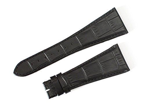 輸入王オリジナル 時計パーツ ブルガリと互換性あり アショーマ AA 48用 社外品 ベルト 型押しクロコ ブラック 28|16 mmJ
