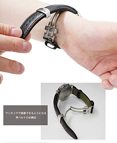 BAMBI バンビ レザーバックル D-バックル 厚型対応 シルバー 18 mm ステンレススチール 316 L