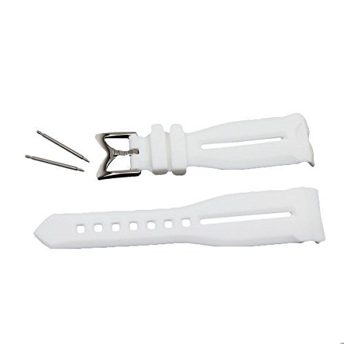 装着感!! 24mm幅 シリコンラバーベルト ホワイト・白 交換ベルト バネ