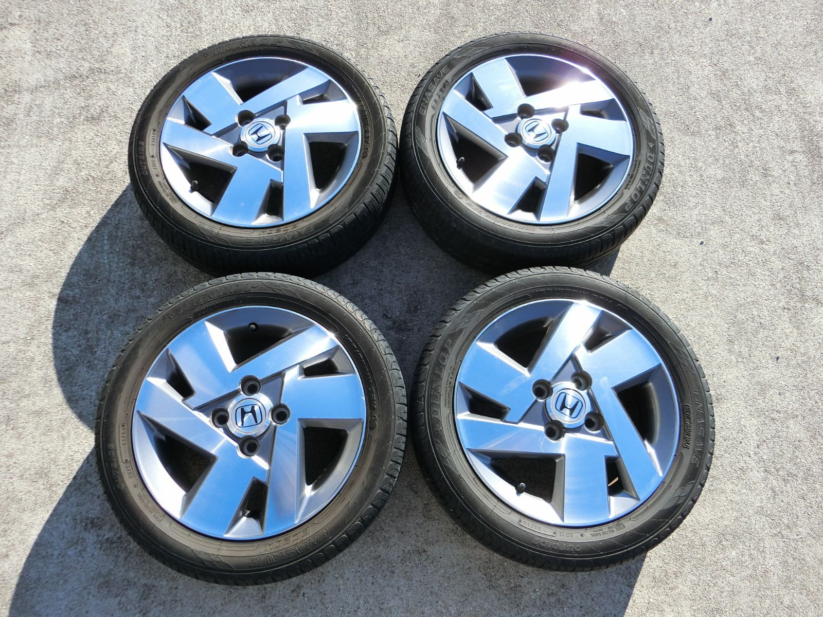 916 ホンダ 14インチ アルミホイール .5 J 45 PCD 100 ハブ径 約56 mm 4穴 4本セット 155|55 R 14 ゼスト