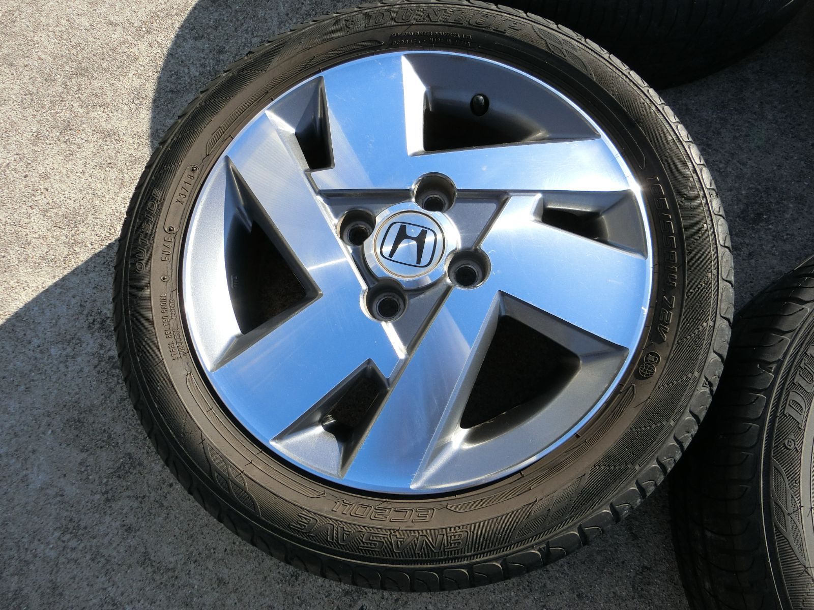 916 ホンダ 14インチ アルミホイール .5 J 45 PCD 100 ハブ径 約56 mm 4穴 4本セット 155|55 R 14 ゼスト