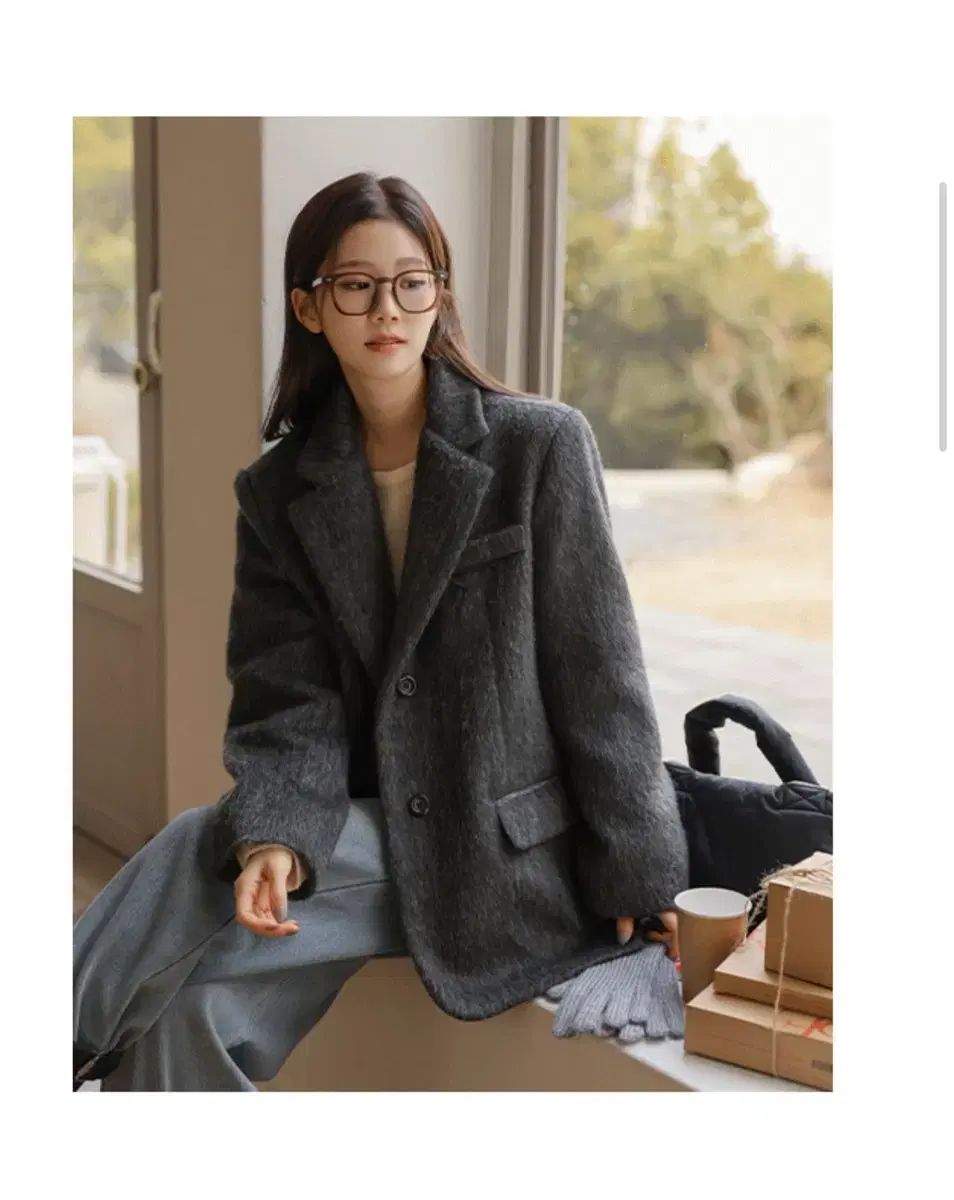 オーバーサイズ モヘア ウール ジャケット