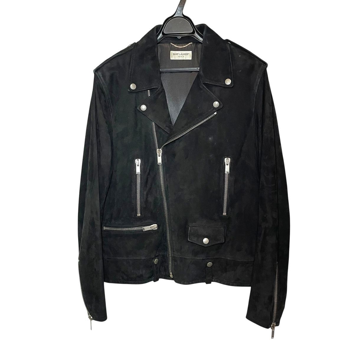 Saint Laurent サンローラン クラシックモーターサイクル ダブルライダースジャケット 484284 YC 2 LW アウター スウェード レザー ブルゾン メンズ AO