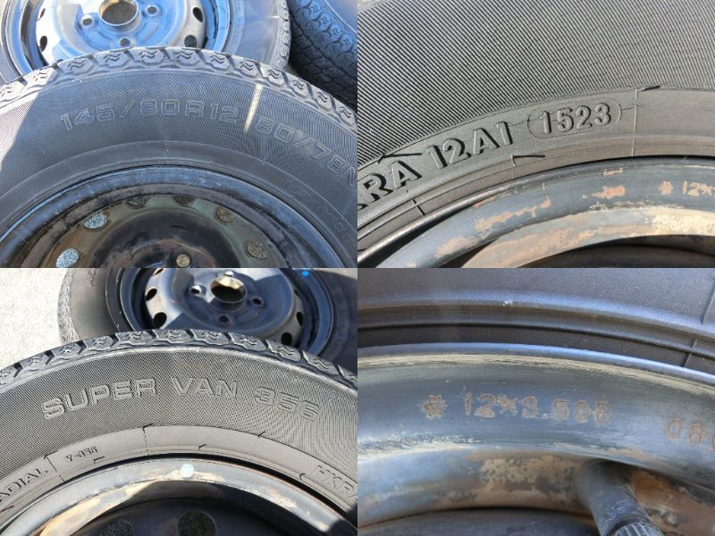  920 12インチ スチールホイール .5 B PCD 100 ハブ径 約56 mm 4穴 4本セット 145|80 R 12 日産 クリッパー 三菱 ミニキャブ 12インチ以下 タイヤ ホイールセット