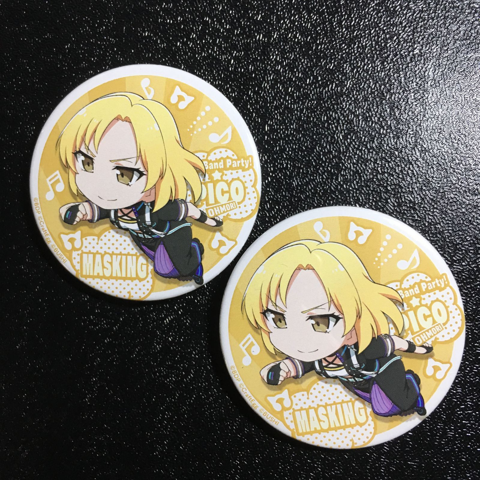 バンドリ BanG Dream! マスキング 缶バッジ 2個 ガルパピコ ガールズ