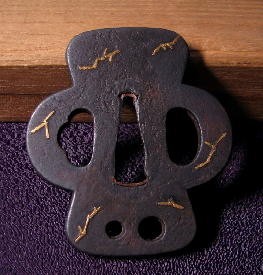 時代武具 鉄地鐔 金象嵌色絵 肥後系統 桐箱付 江戸時代/26a010 - メルカリ