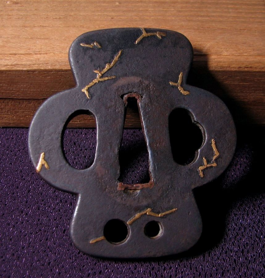 時代武具 鉄地鐔 金象嵌色絵 肥後系統 桐箱付 江戸時代/26a010 - メルカリ