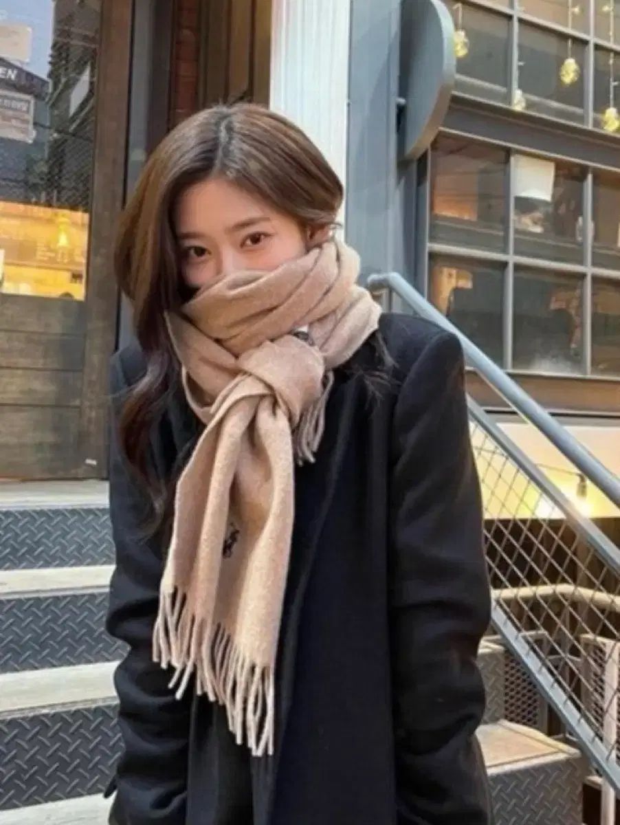 ポロ ラルフ ローレン ウール マフラー ブラウン ツートン