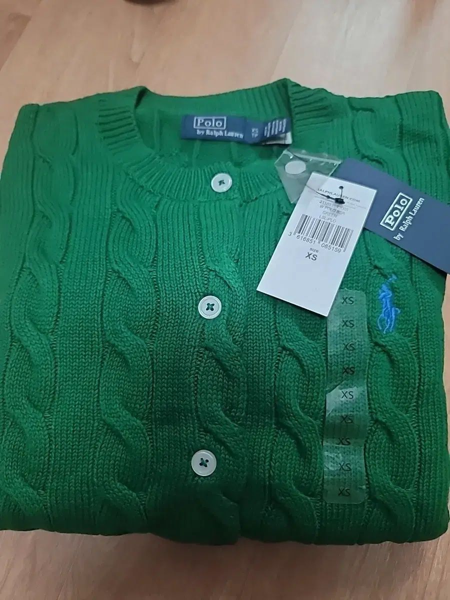 ポロラルフローレン ケーブル カーディガン グリーン XS