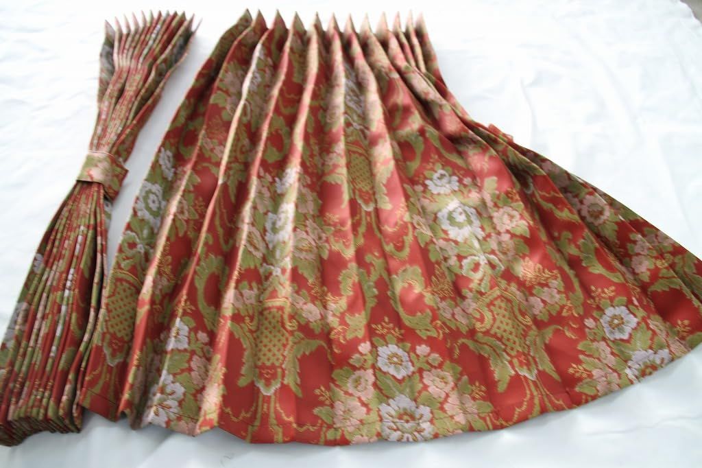 販売済み トラックセンタープリーツ 花かごワイン 遮光性 巾120㎝x100