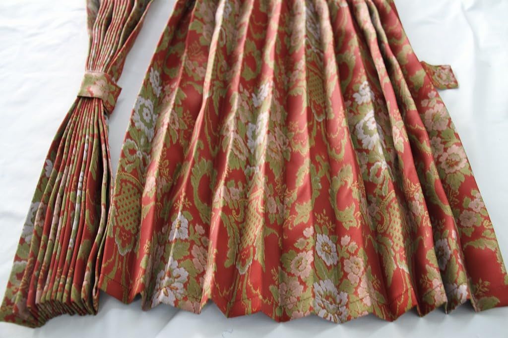 トラックセンタープリーツ 花かごワイン 遮光性 巾120㎝ｘ100㎝ トラックセンターカーテン プリーツ 花かごワイン 遮光性 巾120㎝x100