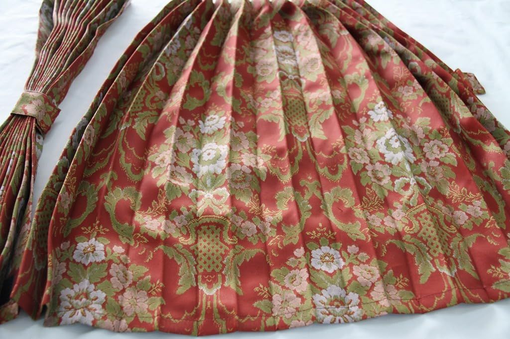 トラックセンターカーテン プリーツ 花かごワイン 遮光性 巾120㎝x100