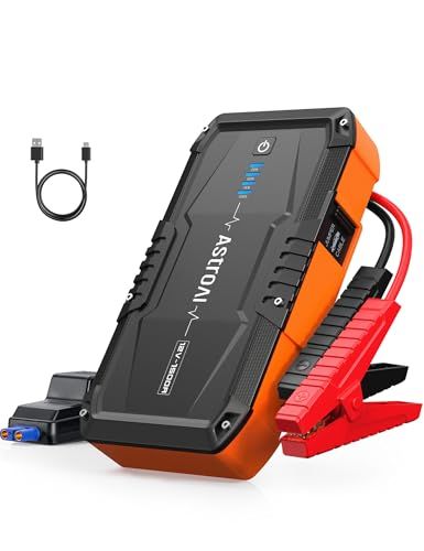 AstroAI S 8 ジャンプスターター 10000 mAh 1500 Aピーク電流 車用エンジンスターター 最大6.0 Lガソリン車 3.0 Lディーゼル車対応 12 V 車緊急始動 安全保護 懐中電灯 PSE認証済 USB-C付き bb 29 c 5 e 4