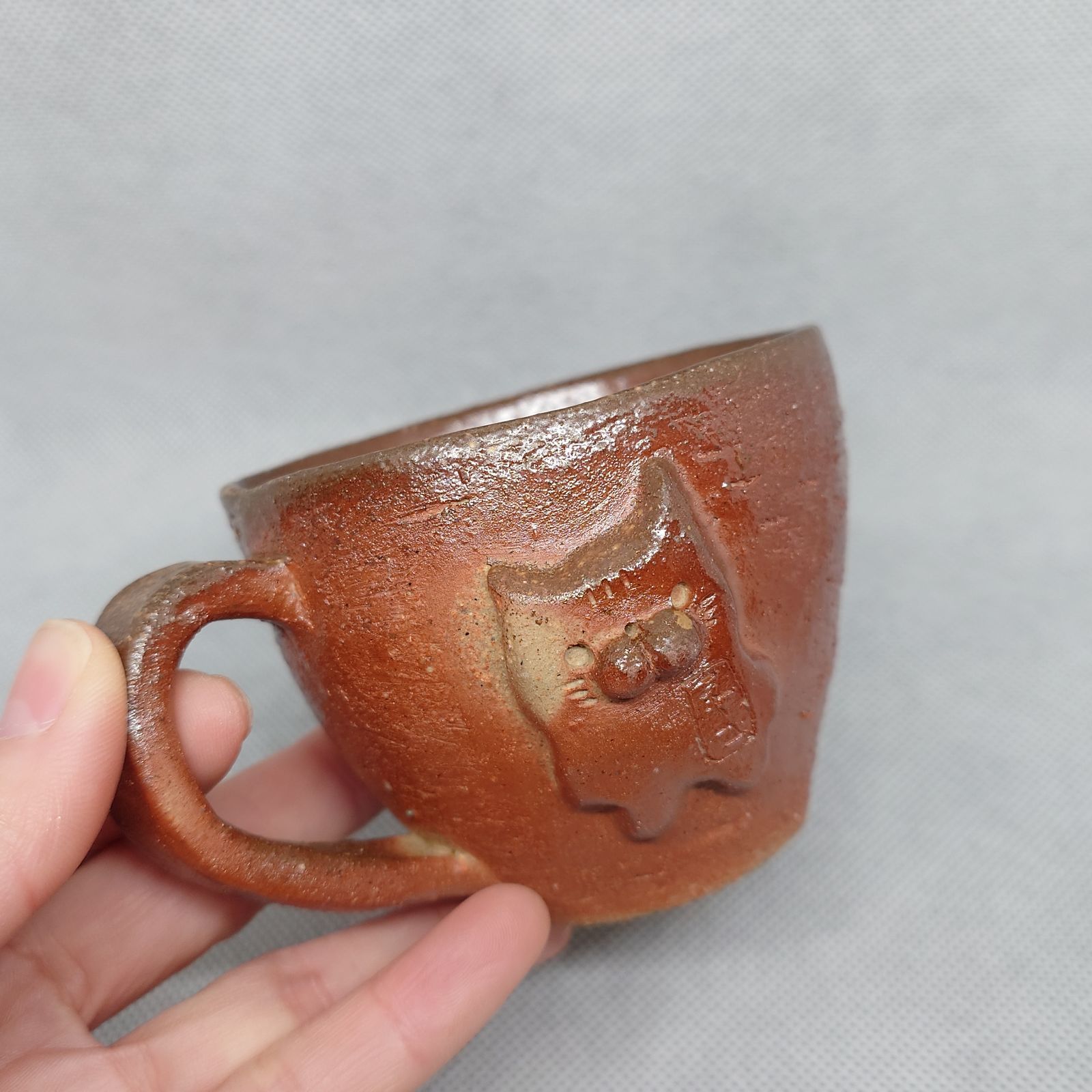 2673】猫カップ…備前焼 - メルカリ