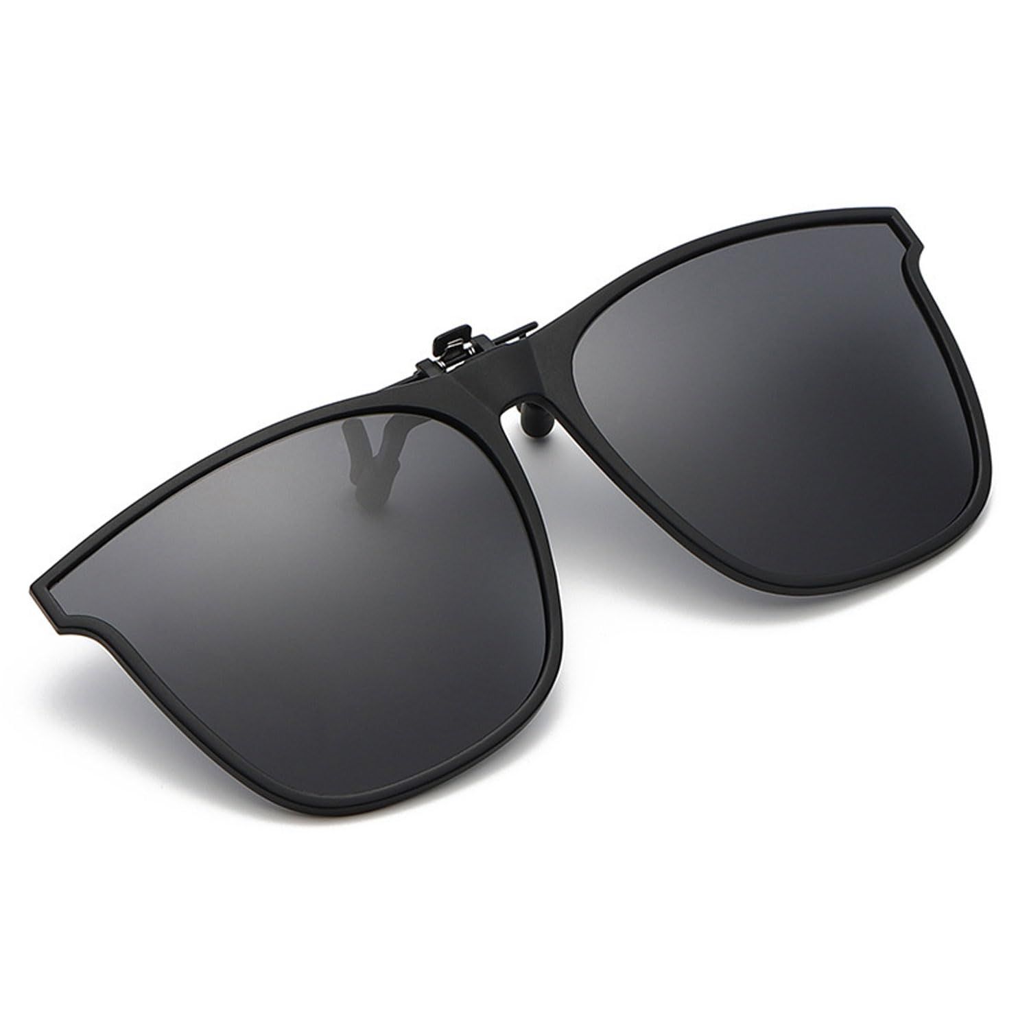 Whatif クリップオン UV 400サングラス メガネにつける 前掛け偏光レンズ 前掛けクリップ式 男女兼用 屋外の活動用