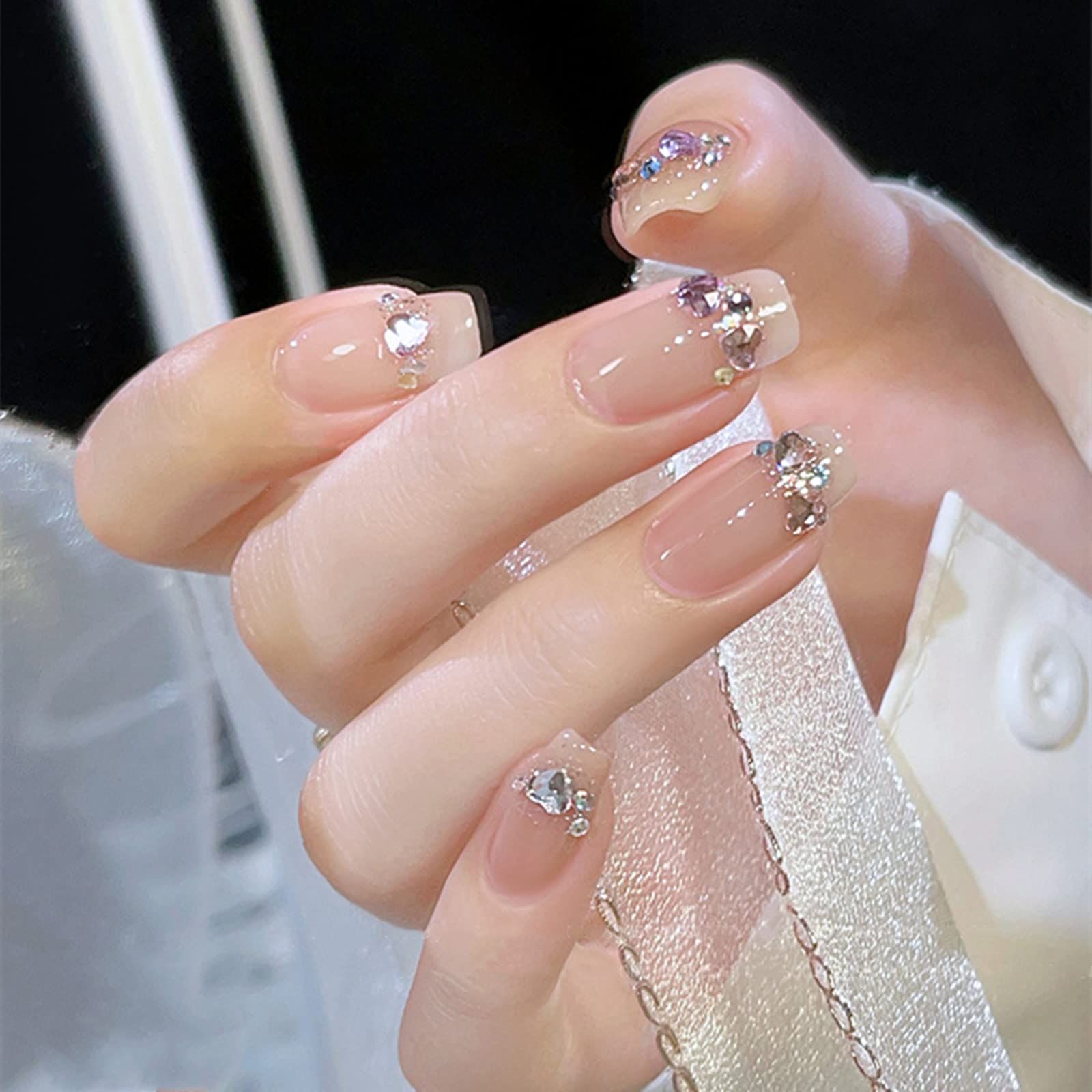 ハート ネイルストーン 約 セット ネイルパーツ ハートストーン 立体 3 mm 小さい ラインストーン キラキラ ガラスストーン クリスタル ジュエリーパーツ ネイルアート デコパーツ クリア