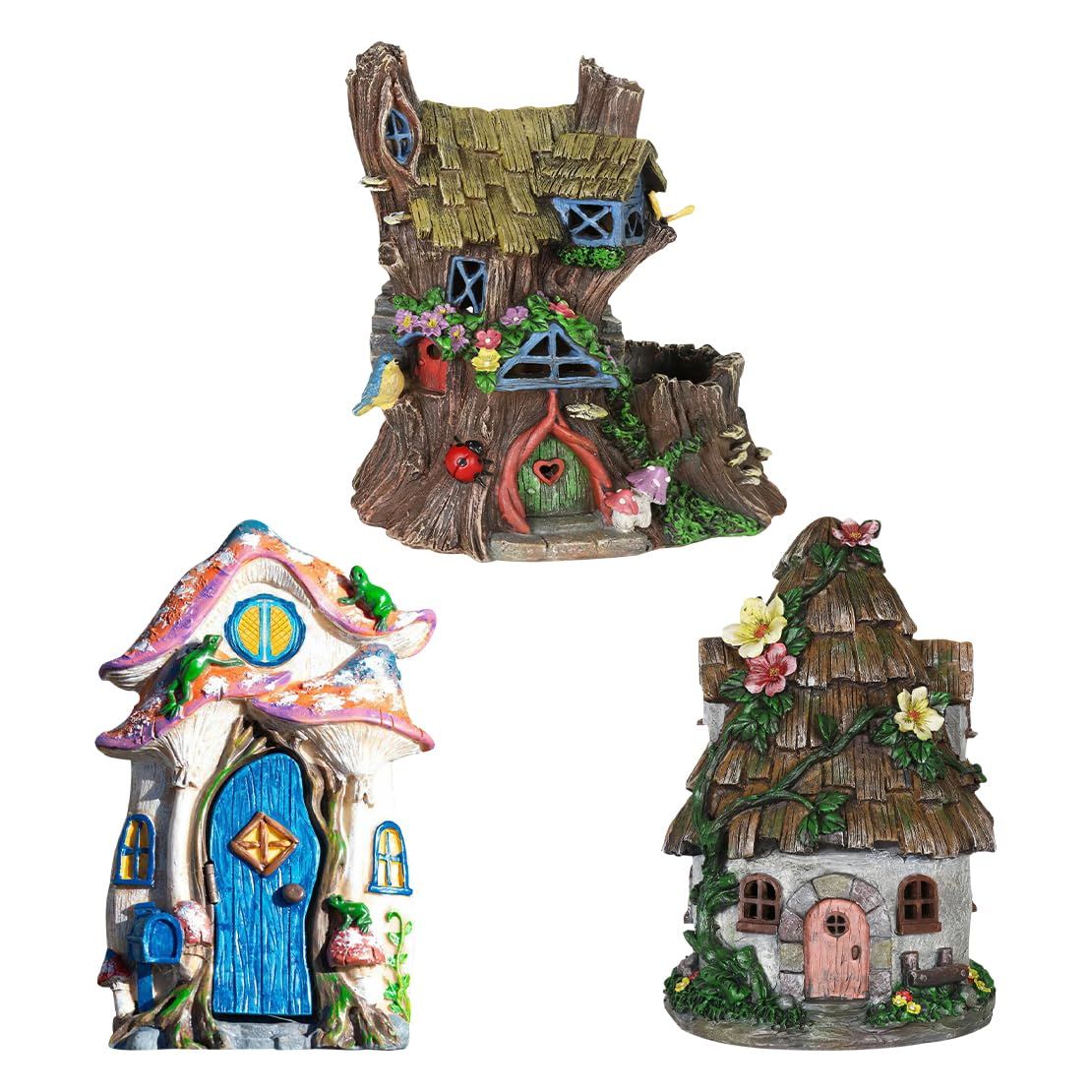 ミニチュア ツリーハウス ガーデニング 置物 妖精のドア ガーデンオーナメント かわいい 妖精の家 庭の彫像置物屋外 おしゃれ 耐久性 庭 玄関 飾り ガーデン ベランダ 芝生の装飾用 水槽飾り 造園飾り プレゼント ギフト 樹木