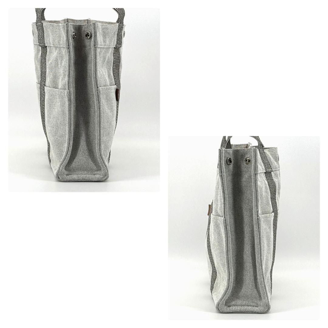 エルメス ニューフールトゥMM トートバッグ キャンバス グレー系