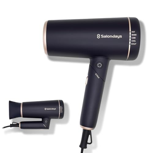 Onedam ワンダム ヘアドライヤー 海外対応 大風量 速乾 静音 コンパクト 軽量 マイナスイオン 温風冷風自動切り替え 静電気抑制 プラズマケア Wコートイオン BiB赤外線 SHD-501 F ブラック