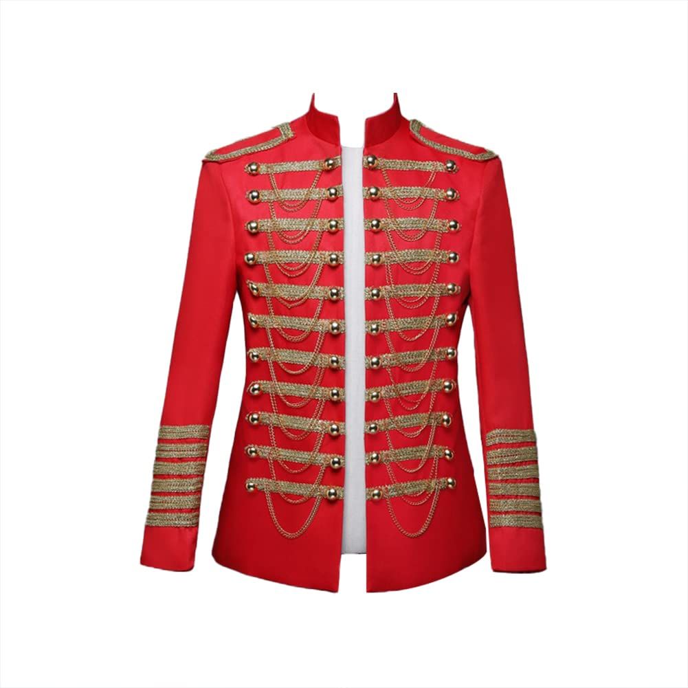 cnstone メンズ ステージ衣装 演出服 ナポレオンジャケット 飾り ダンス衣装 ジャケット ヒップホップ HIPHOP 発表会 B系 マイケルジャクソン