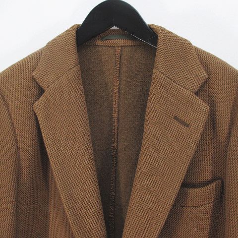 【中古】トゥモローランド ウール コットン ジャージ シングルブレステッド2B ジャケット 46 ブラウン テーラード トゥモローランド TOMORROWLAND ウール コットン ジャージ シングル