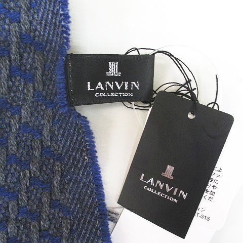 ランバン LANVIN COLLECTION ウール マフラー ストール F 灰系 グレー