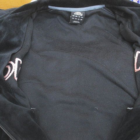 アディダス adidas トラックジャケット ベロア ベルベット L 黒系