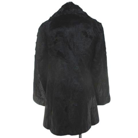 【中古】毛皮 ミンク ファー コート ジャケット ミドル丈 黒系 ブラック ホック 裏地 レディース 毛皮 ミンク ファー コート ジャケット ミドル丈 黒系 ブラック ホック
