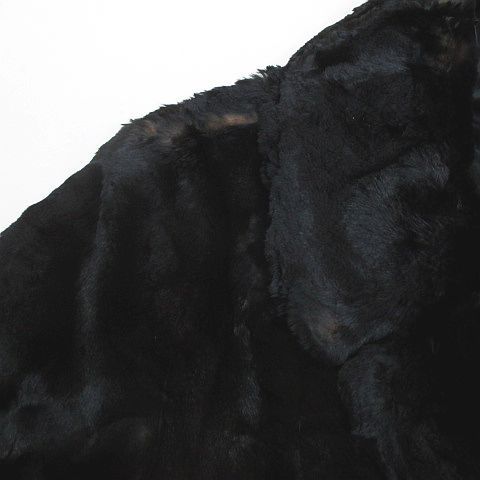 毛皮 ミンク ファー コート ジャケット ミドル丈 黒系 ブラック ホック