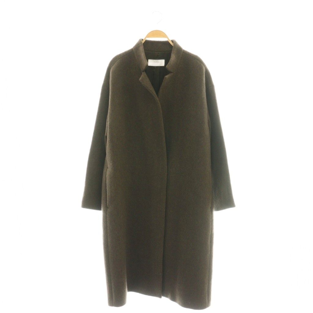 プラージュ Plage MANTECO スタンドカラーコート ロング アウター 38 ブラウン |DF OS SH